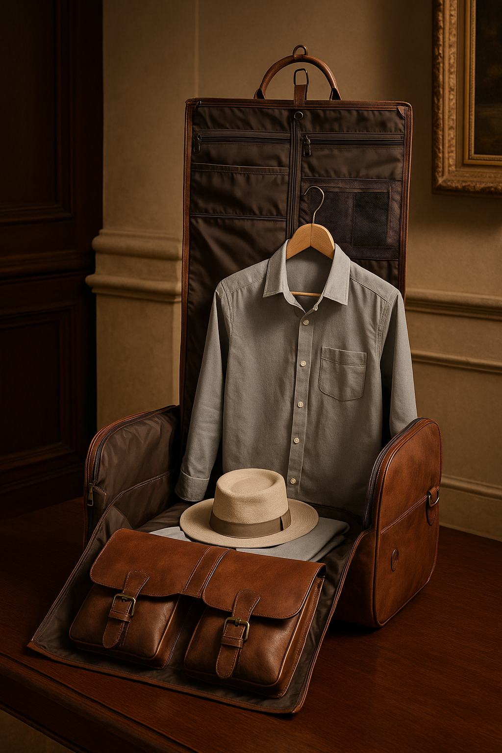 TripMate – Convertible Leather Travel Garment Bag